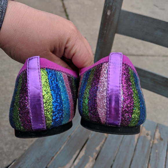 Lands' End Multi Color Glitter Flats Shoes Size 7M - Picture 7 of 7
